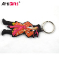 2d custom shaped pvc soft rubber keychains